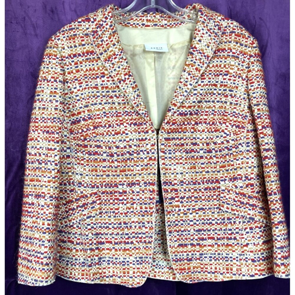 14 Akris Punto Fantasy Tweed Zip Jacket  Rainbow Jacket